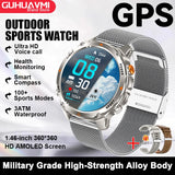 2026 New Military Bluetooth Call Smart Watch Built-in GPS Compass Barometric Altimeter 10ATM Waterproof Sports Smartwatches Men