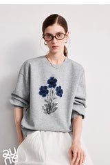 TOYOUTH Women's Relaxed Cotton-Blend Sweatshirt