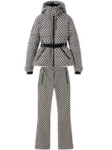 2026 Women's Winter Hooded Padded Sport Parkas Pants 2 PCS Set Belt Female Elegant Warm Windproof Skiing Coats Jackets Trousers