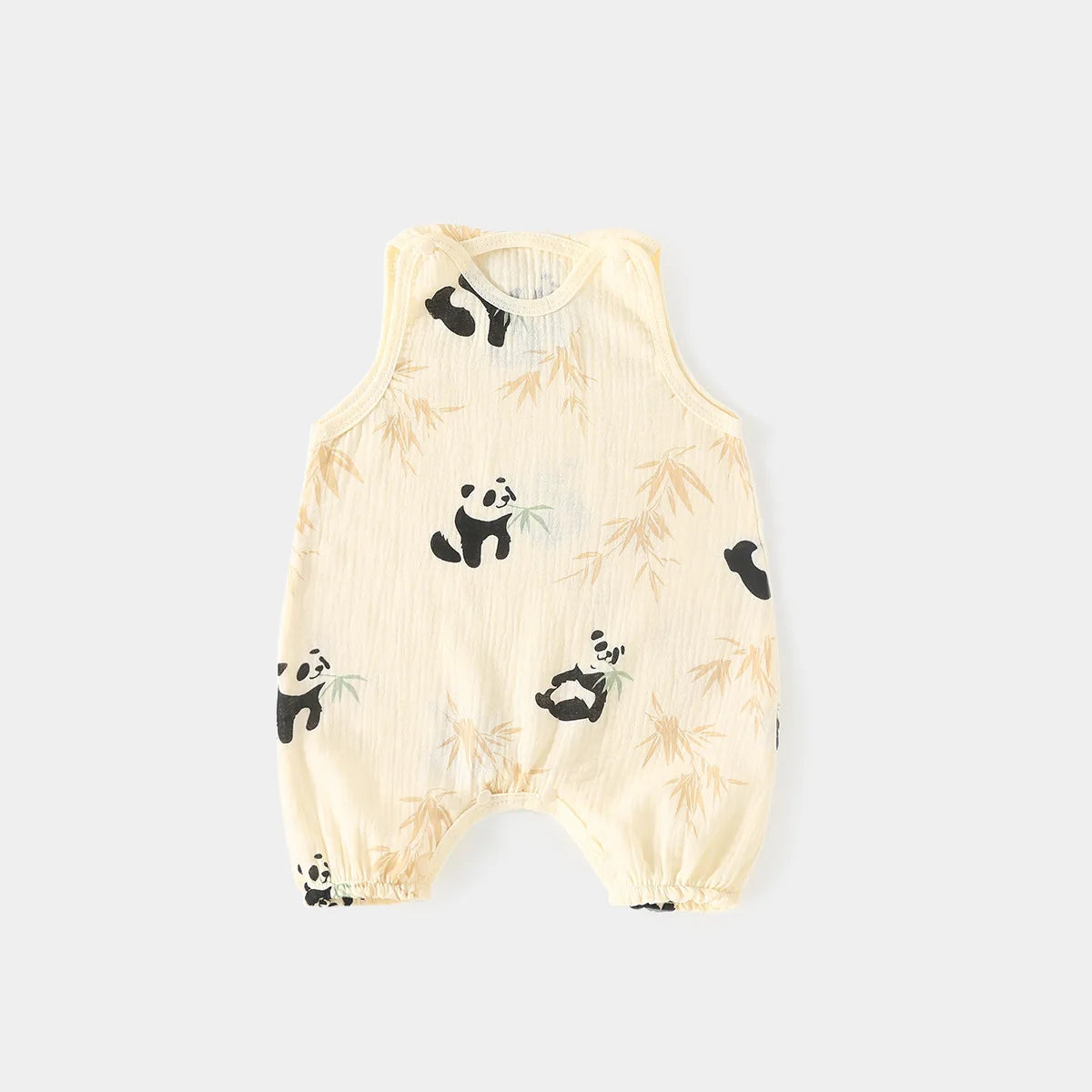 Summer Baby Girls Romper Cartoon Bear Newborn Jumpsuits Infant Sleeveless Muslin Clothing for Boys Printed Outfits