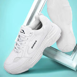 BONA Women's White Lace-Up Sneaker Flats | Casual Platform