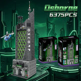 6375PCS Spider Oscorp Hero Tower With Light Building Blocks Movie City Classic Architecture Modular Assembly Model Kit DIY Toy G