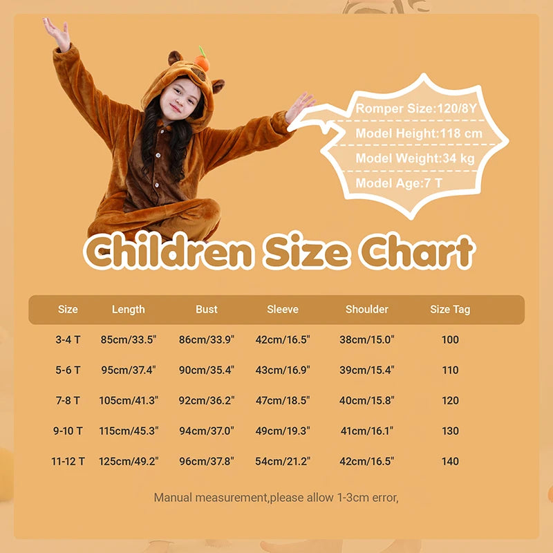 Kids' Capybara Flannel Onesie