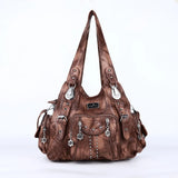 Vintage Women Bag Large Handbags Satchel Top-handle PU Shoulder Bag Vintage Dumpling Pack Multi-pockets Shoulder Bags Purse