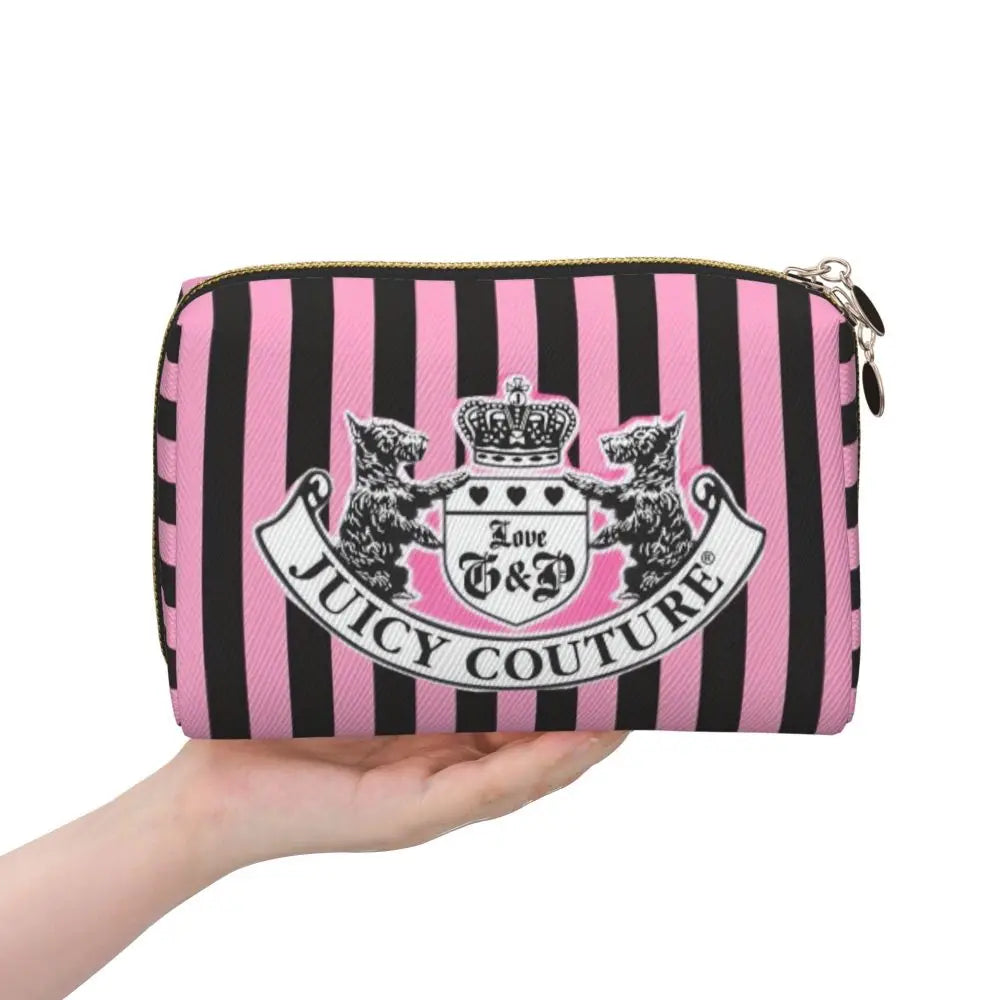J-Juicy-C-Couture Makeup Bag Zipper Pouch Travel Cosmetic Bags Large Leather Portable Cosmetic Bag for Women