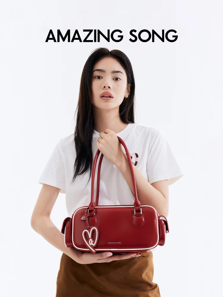 Amazing Song Toast Bag BGT Retro Chic Classic Bowling Bag Style Linear Shoulder Bag