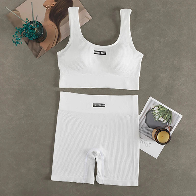 Women’s Deep-V Seamless Yoga Set | USA-Made Premium Workout Suit