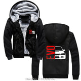 Winter Hoodie Cotton Male Casual Letters EVO 8 9 VIII IX Lancer Evolution Graphic Fashion zip up Jacket Hoody Unisex Tops coats