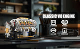 Technical Mechnical Electrice V8 Engine Building Blocks Simulation Car Engine MOC Bricks Science Education Toys Kids Adult Gift