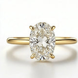 1ct Oval Moissanite Engagement Ring – Sterling Silver 4-Prong Pave Setting