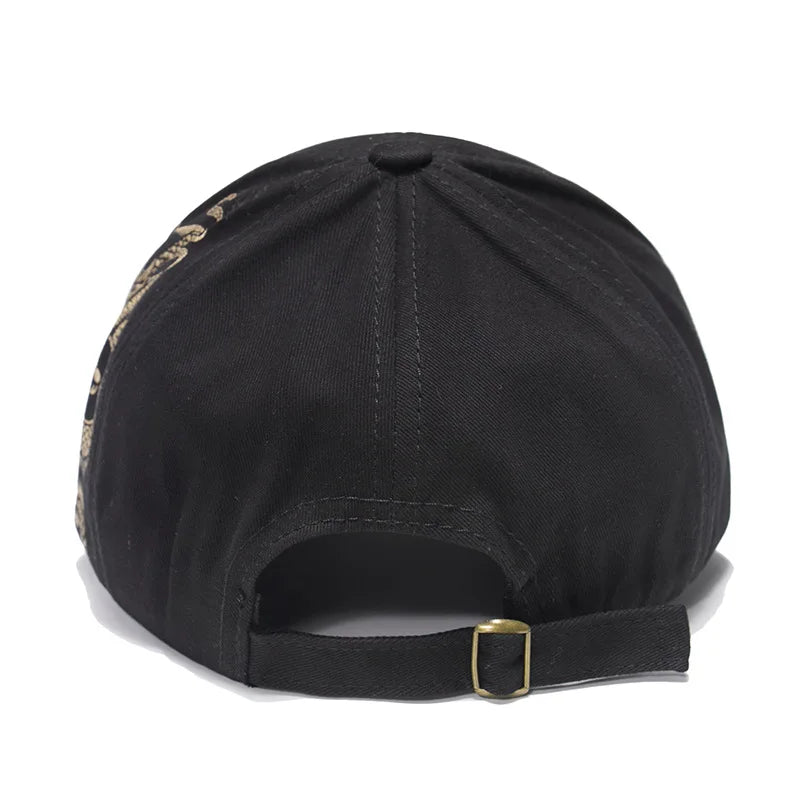 Unisex Cotton Dragon Print Baseball Cap