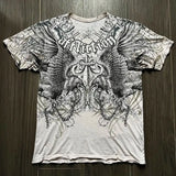 Men's Gothic Skull Print Breathable Street T-Shirt