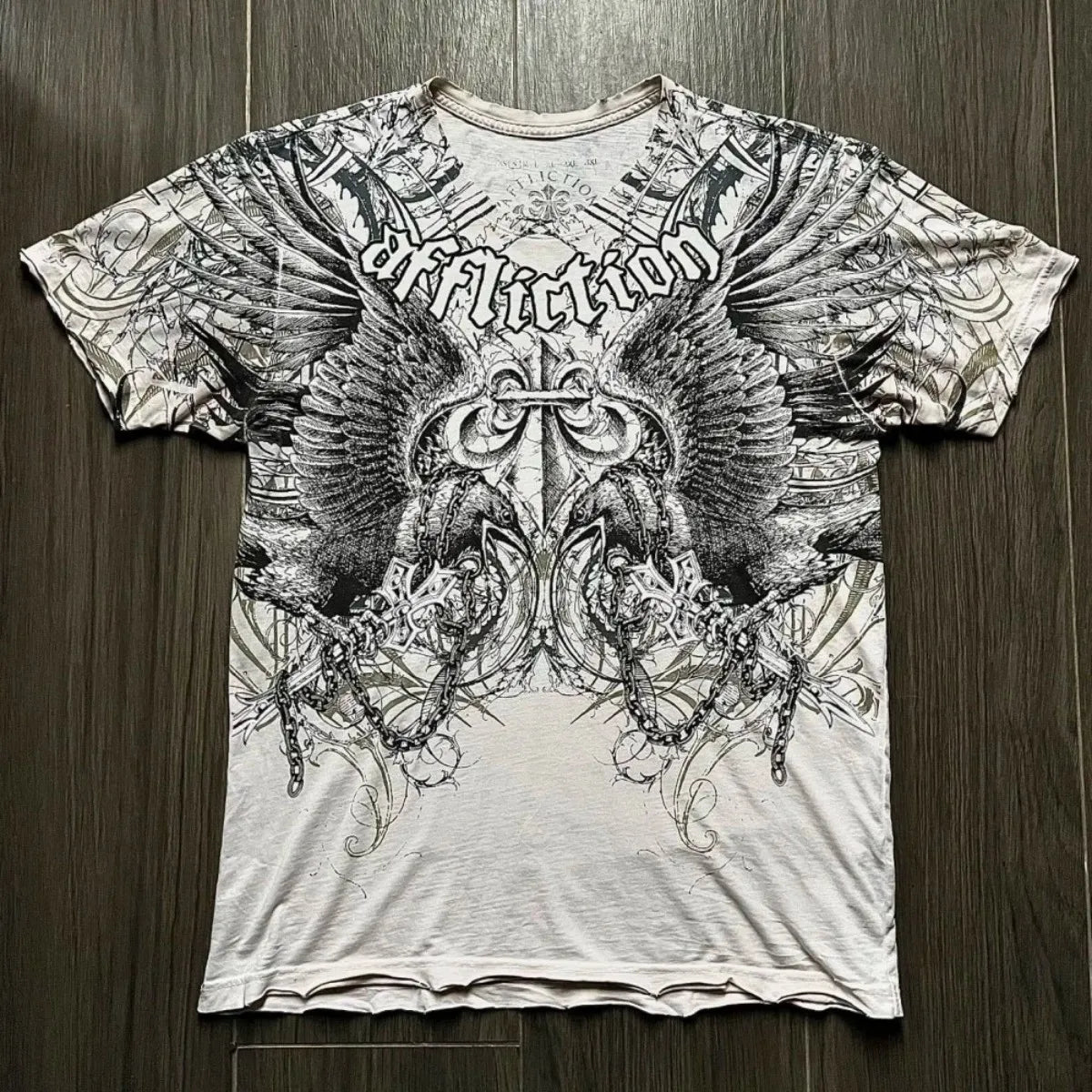 Men's Gothic Skull Print Breathable Street T-Shirt