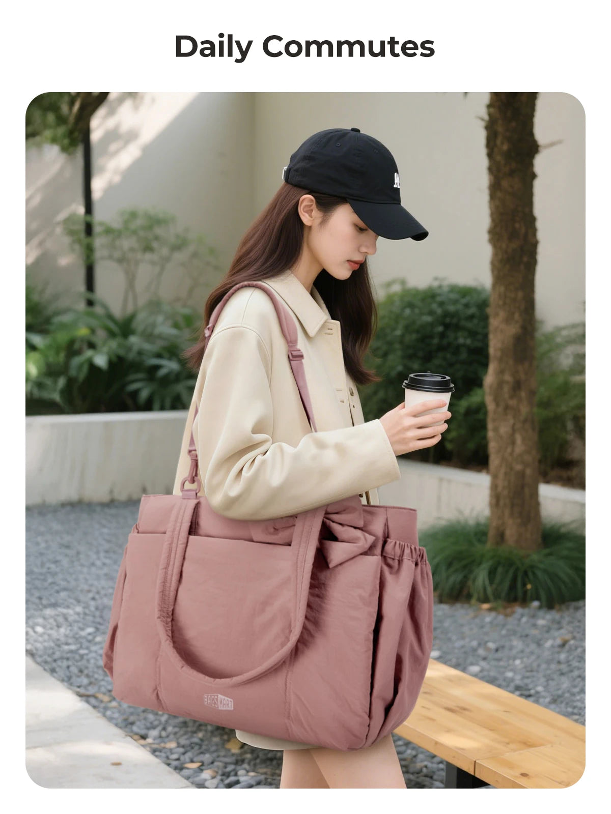 Women's Large Capacity Multi-Pocket Tote Shoulder Bag