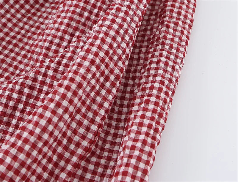 Women's Plaid Drawstring Lantern Pants