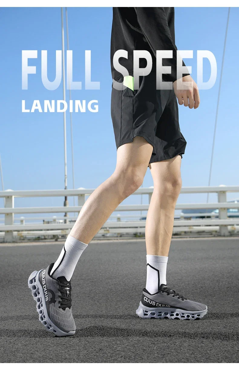 Casual Sneakers Men's Cushion Running Trainers Shock Absorbing Supercritical EVA Sneakers Breathable Fitness Athletic Shoes