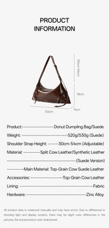 Amazing Song Donut Dumpling Bag Retro Suede Large Capacity Fashionable Bag