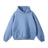 Cotton Baggy Fleece Hoodies for Men Solid Color Plush Pullovers Oversized Hooded Sweatshirt Autumn Winter Thick Clothes Unisex