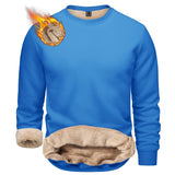 TACVASEN Winter Thicken Fleece Crewneck Sweatshirt Mens Warm Sherpa Lined Heavy Winter Pullover Basic Tops Shirts No Hood Hoodie
