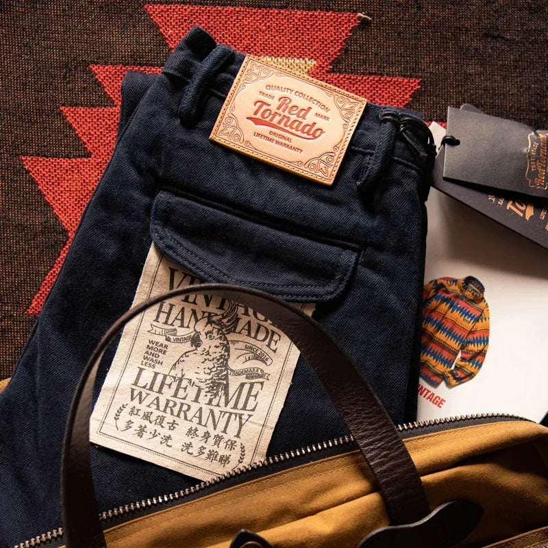 Red Tornado Officer Trousers – 14oz Indigo Selvedge Denim