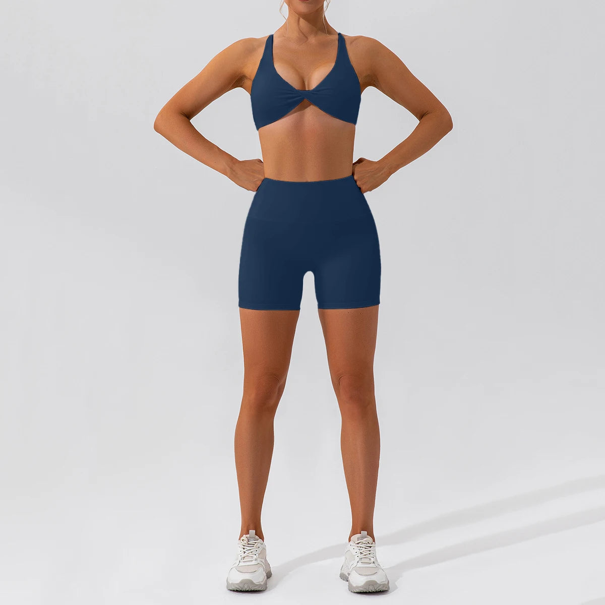 2-Piece Women's High-Waist Yoga Set – Seamless Long Sleeve Workout Suit