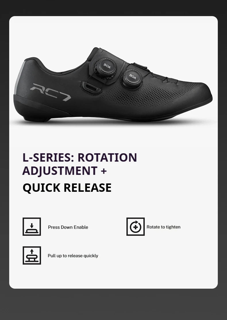 SHIMANO RC703 Road Cycling Shoes Carbon Sole SPD-SL Cleats Compatible Professional Road Bike Lock Shoes Men Women