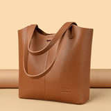Genuine Brand High End Soft Pu Leather Shoulder Bag For Women Casual Tote Bag Female Purse Simple Design Handbag Commuting Sac