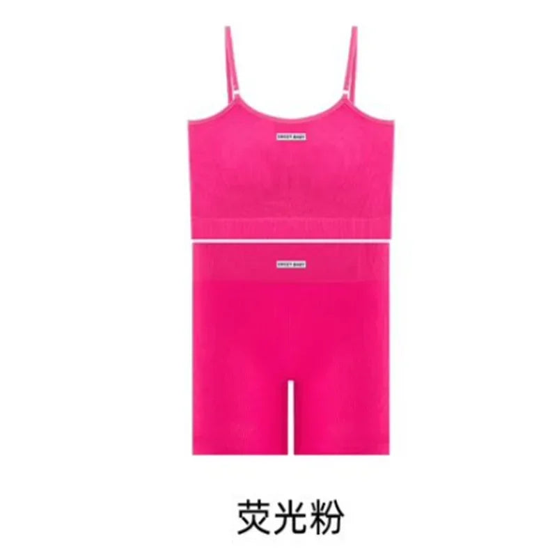 Women Seamless Yoga Sets Summer Fitness Workout Suits Sport Bra High Waist Leggings Sexy Outfits 2024 Female Casual Sportswear