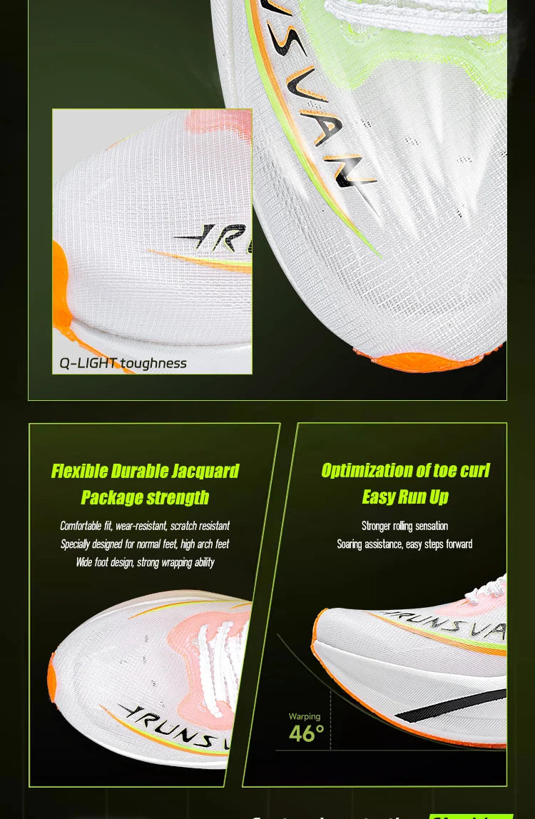 IRUNSVAN T800 Carbon Plate Running Shoes - Lightweight Racing Shoes for Men & Women - Marathon Training, Cushioned & Anti-Slip