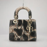 Women's Genuine Leather Snakeskin Crossbody Shoulder Bag