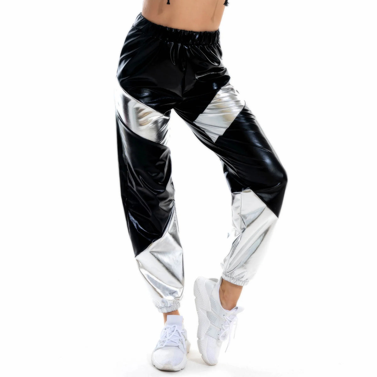Women's Sparkly High-Waist Straight-Leg Pants