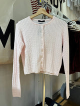 USA-Made Red Twist Flower Knit Cardigan – Vintage Y2K Slim Crop Top