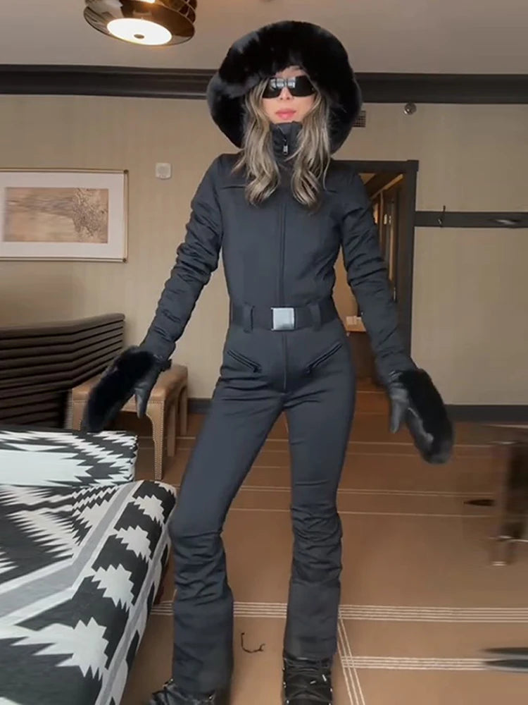 All-Weather Waterproof Hooded Ski Jumpsuit