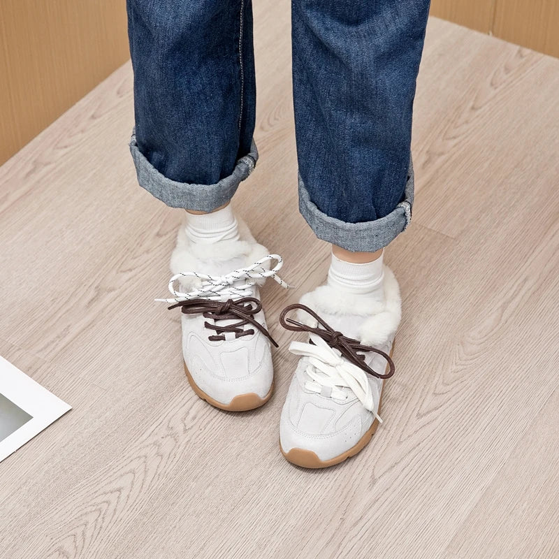 AIYUQI Women Winter Sneakers Genuine Leather 2026 New Non-slip German Training Shoes Women Large Size Flat Female Winter Shoes