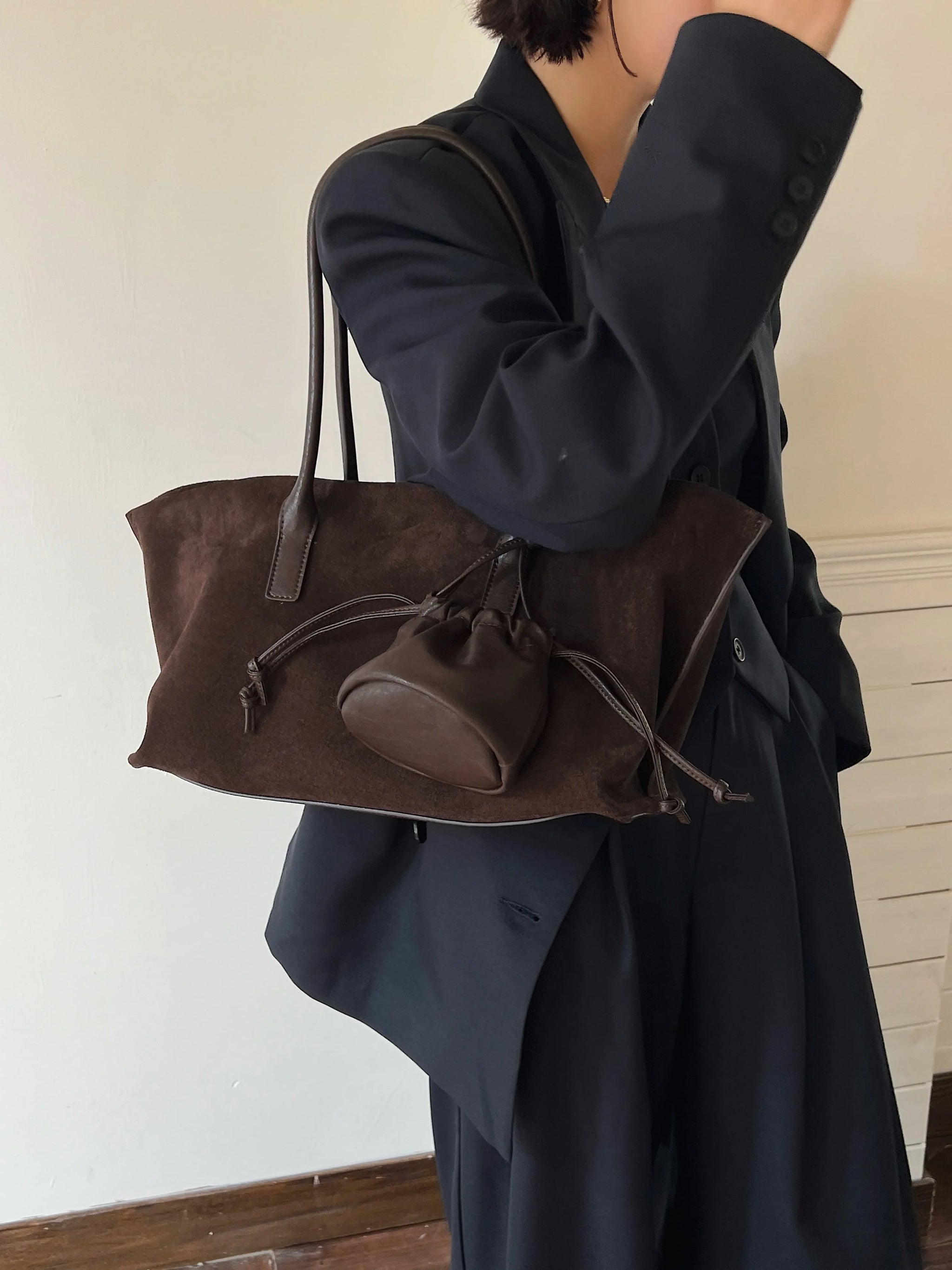 Motingsome Oversized Suede Tote Bag Women Shoulder Handbag and Purses Luxury Design Bags Roomy Casual Tote Large Capacity New In