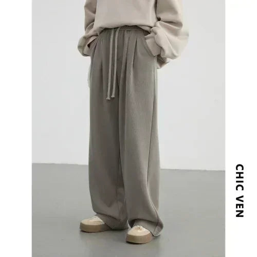 Women's High-Waisted Drawstring Wide-Leg Pants