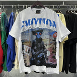 MIXED EMOTION Oversized Cotton Rhinestone T-Shirt