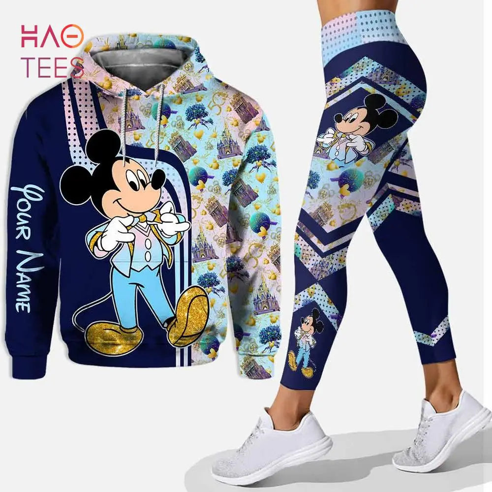 Disney Mickey & Minnie Mouse Hoodie & Leggings Set | Women's Athletic Tracksuit