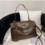 Minimalist Luxury Korean Soft Leather Flap Bag Women Detachable Crossbody Strap Large Capacity Office Daily Commuter Hand Purse