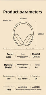 Acer ANC Bluetooth Headphones Surround Sound Headsets with HD Mic Active Noise Cancelling Earphones ENC-Calling 1000mAh OHR525