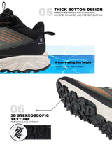 Baasploa Men Hiking Shoes Outdoor Waterproof Resistant Sneakers Male Winter Comfort Plush Warm Casual Walking Shoes Non-Slip