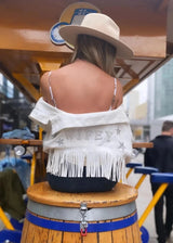 Custom Pearl & Rhinestone Bride Denim Jacket