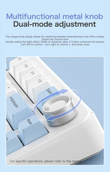 75% Hot Swap Gaming Keyboard Wireless FREEWOL F75 RGB Mechanical Keyboard with Metal Knobs AULA F75 Same Model,Tri-Mode,4000 mAh
