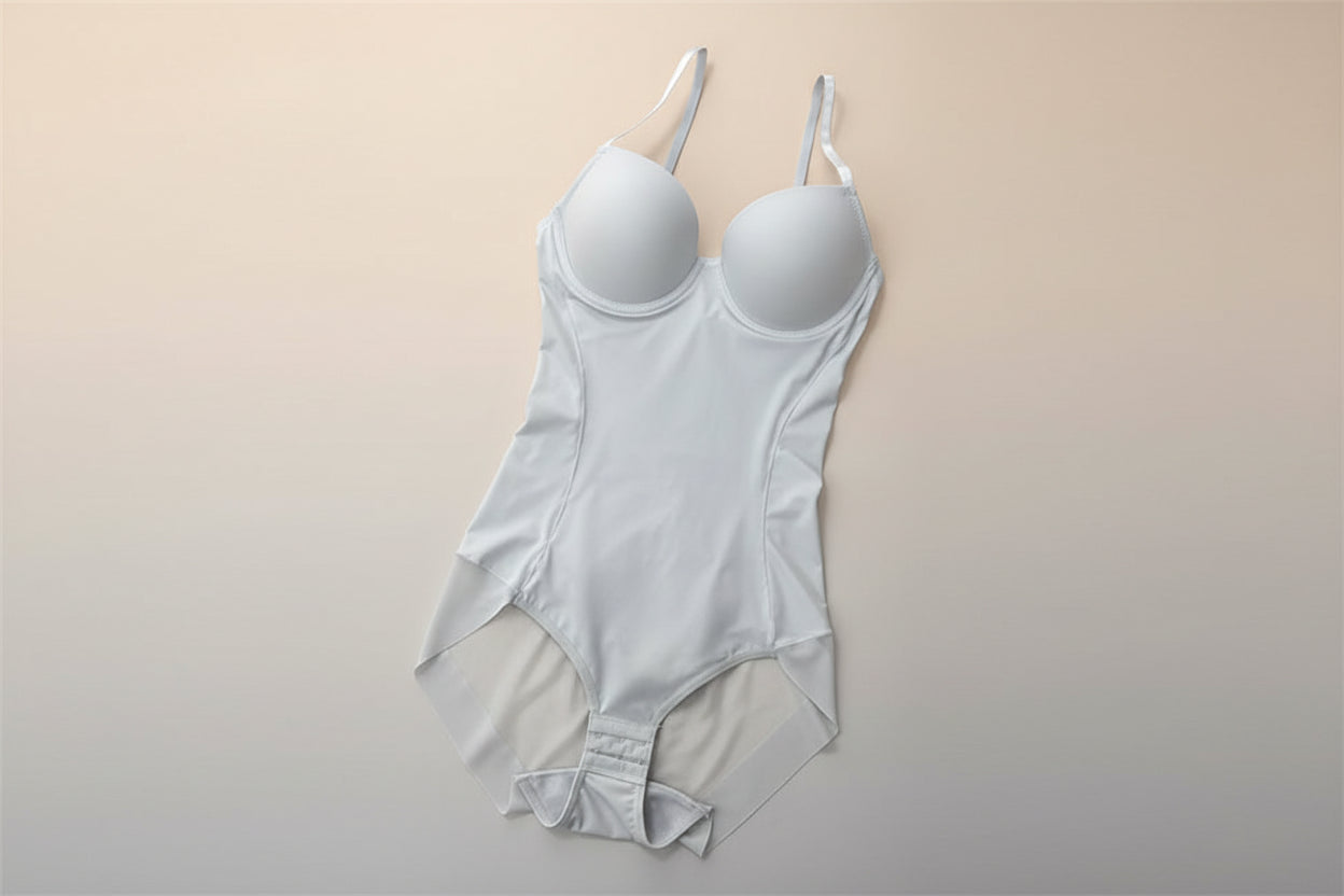 Underwire White Bodysuit Shaper – Silky Stretch Medium Control Shapewear