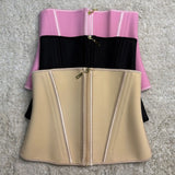 Premium Latex Waist Trainer Belt with Zipper – High Compression Body Shaper