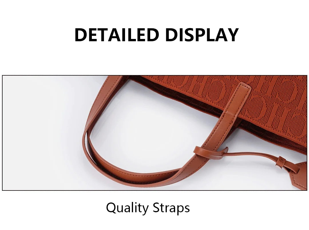 CH Woven Tote Bag – Vintage Style, Large Capacity