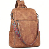 Women's Genuine Leather Laptop Backpack — 15.6" Retro Style