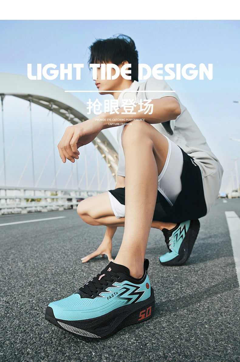 Marathon Men Running Shoes Carbon Board Speciality Sports Breathable Lightweight Women's Athletic Nonskid Elasticity Sneakers
