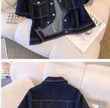 Women's Retro Cropped Short Sleeve Denim Jacket