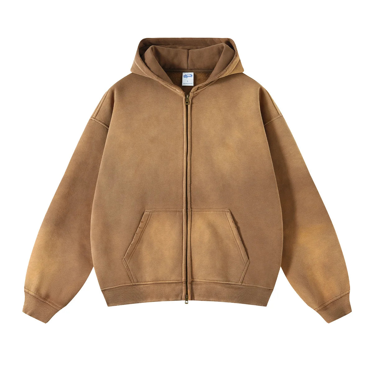 Men’s Oversized Tie-Dye Fleece Zip-Up Hoodie
